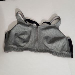 Sports Bra front zippered Playtex 2xL Grey/Black